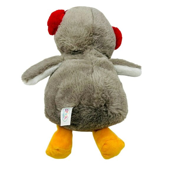 Spark Create Imagine Penguin Plush Gray Stuffed Animal Rattles Crinkle Wings - Picture 5 of 9